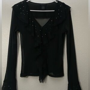 Black nylon sparkly top from the limited